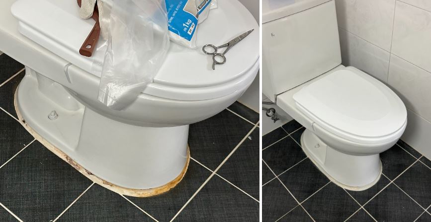 백시멘트만있다면, 화장실변기보수 끝^^